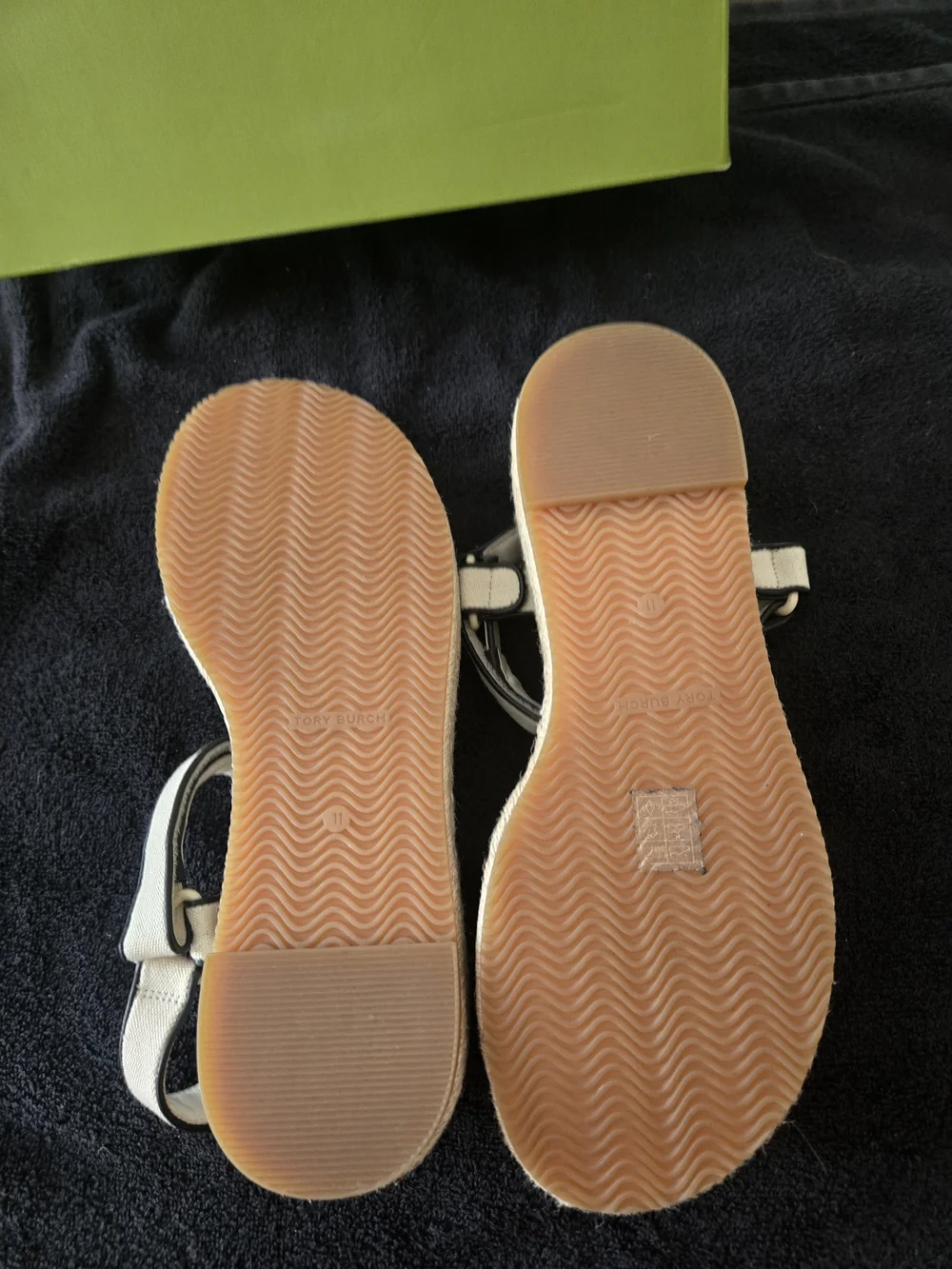 Tory Burch White Espadrille Platform Sandals Size 11/42 NWOT